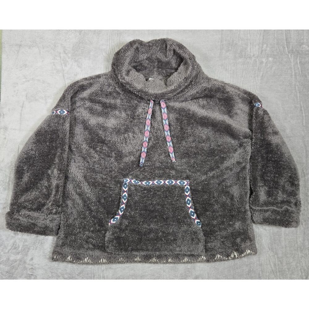 Sundance Mountain Loft Women’s M Oversized Plush Fleece Pullover Gray